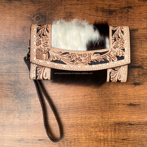กระเป๋าคลัทช์หนังวัวแบบมีเครื่องมือสำหรับแกะสลักมาใหม่กระเป๋าคลัทช์มีสไตล์กระเป๋าสตางค์หนังสไตล์ตะวันตก - Product Image 3