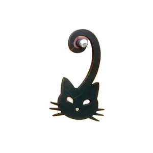 新款猫形天然木耳环手工耳环木制环保珠宝工厂批发热卖亚马逊
