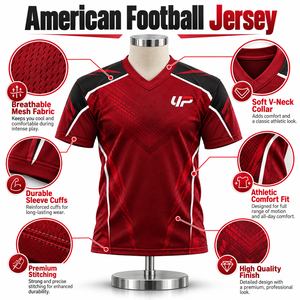 Jersey Profesional de Fútbol Americano con Emblemas Personalizados del Equipo, Letras Personalizadas en la Espalda y Construcción Atlética Refinada - Product Image 6