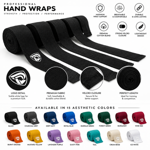 ผ้าพันมือฝ้ายสีเบอร์กันดี ทนทานสำหรับการฝึกซ้อมมวย ไซส์ L - Product Image 5
