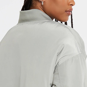 Soft Comfortable Knitted <b>Stand</b> Collar Winter Autumn Women Bomber Jacket Outdoor Wear Quick Dry Detachable <b>Hat</b> Latest Fashionable - Product Image 6