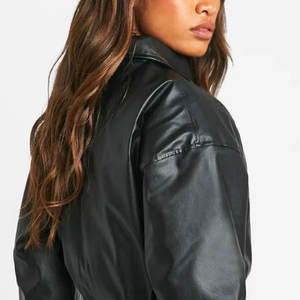 Chaqueta de poliéster con cierre de cremallera para mujer en oferta, ropa de invierno, chaquetas de cuero de moda para mujer más vendidas - Product Image 5