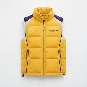 Men's <b>Yellow</b> <b>Puffer</b> Sleeveless Quilted Winter <b>Jacket</b> Stand Collar ONEAPEX Full Zip Warm Casual Outdoor Streetwear Outerwear - Product Image 2