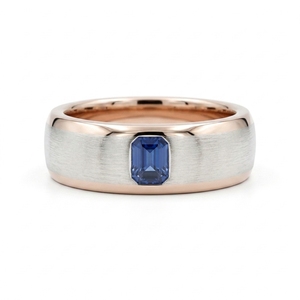 แหวนเพชรทรงเอเมอรัลด์ 0.5 กะรัต รับรองโดย IGI ตัวเรือนแพลตตินั่ม PT950 และทองคำ 14K สองสี สำหรับงานหมั้นและงานแต่งงาน - Product Image 1