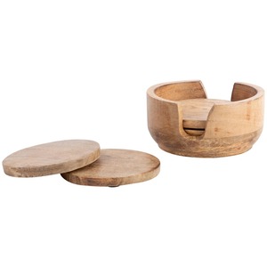Premium Wooden Coasters with Holder Heat Resistant Table Protectors for Home and Office - Product Image 4