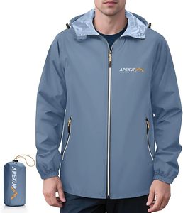 Blouson Bomber Long Imperméable à Capuche pour Homme APEXUP – Léger, Décontracté, Hiver, Extérieur, Fermeture Éclair, Pliable - Product Image 1