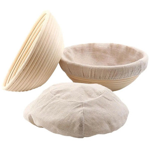 Vietnam natural rattan core Banneton Bread Proofing Basket 9 inch Set of 2 Sourdough <b>Round</b> Bowls MOQ Handmade Rattan basket - Product Image 4