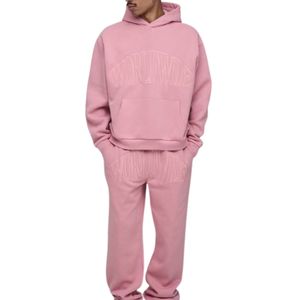Conjunto Deportivo Unisex de Invierno, Sudadera Holgada de Algodón y Forro Polar, Pantalón de Doble Cintura, Ligero y Transpirable, OEM ODM - Product Image 2