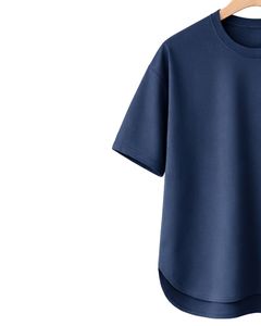 Camiseta Oversize Azul Marino Personalizada para Hombre, con Dobladillo Curvo, Hombros Caídos, Cuello Redondo, Algodón Liso, Estilo Urbano, Verano - Product Image 3