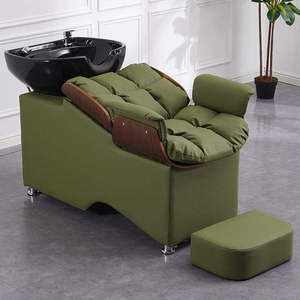 เก้าอี้สระผมสีดำแบบมีอ่างสำหรับร้านเสริมสวยและร้านตัดผม - Product Image 3