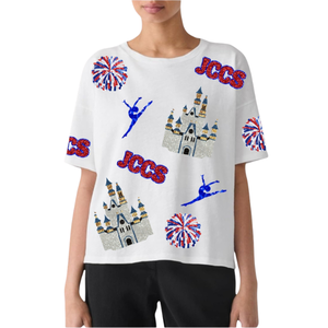 Ready Ship Women Cotton Baseball <b>T</b> <b>Shirt</b> <b>Sequin</b> Embroidery Patchwork Oversized Loose Fit Summer Casual Streetwear OEM ODM Wholes - Product Image 3