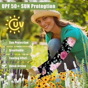 Manchon de bras en soie glacée d'été, séchage rapide, léger, haute élasticité, protection solaire UV, antibactérien, respirant, 100% polyester - Product Image 5