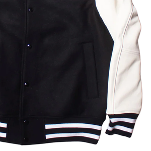 100% Wool Winter Casual Solid Wool Varsity <b>Jackets</b> with Horn Button - Product Image 5