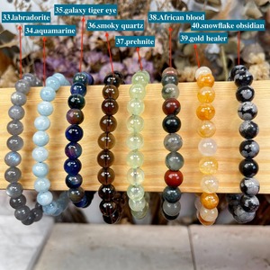 สร้อยข้อมือลูกปัดพลอยทรงกลมทำมือ - Product Image 4