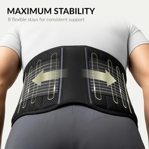 Faja Lumbar Transpirable con Soporte para la Espalda Baja, Cinturón de Soporte Lumbar con Doble Correa Ajustable y 8 Varillas para Hombres y Mujeres, Uso Diario en el Trabajo y el Gimnasio - Product Image 4