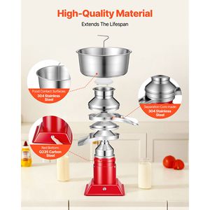 Separatore Elettrico per Crema di Latte 60L/H 10500RPM in Acciaio Inox 304 per Latte di Capra e Mucca - Product Image 2