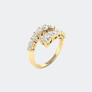 1.00CTW Round Cut Prong Set Cluster <b>Statement</b> <b>Ring</b> - Product Image 4