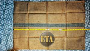 Sacos de yute de alta resistencia de 1.19444 yardas x 0.805556 yardas, 2.50 libras, con costuras reforzadas 8x8 HD, tipo HKL, con rayas verdes de 2 pulgadas. - Product Image 5