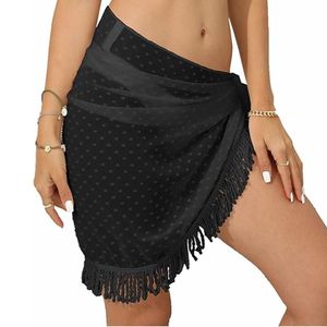 Sexy Ruffle Woven Short Beach Cover-Up for Women Lightweight Waterproof Quick Dry Anti-UV Sarong Wrap Summer Swimwear - Product Image 1