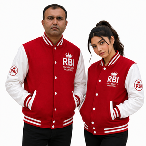Blouson universitaire réversible en laine de baseball personnalisé, style Letterman, respirant, avec logo brodé fini, qualité supérieure - Product Image 4