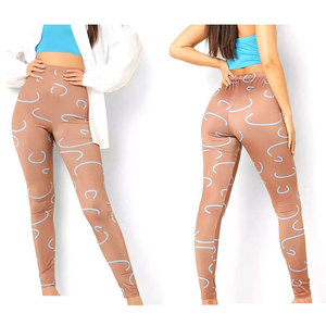 Pantalon de sport compressif pour femme, taille haute, avec logo, vente en gros, legging - Product Image 6