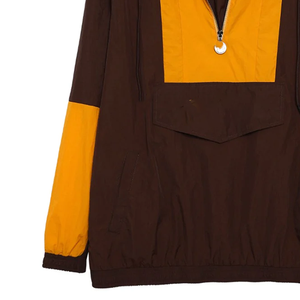 Veste coupe-vent Iota à demi-zip, marron et or, imperméable, respirante, à capuche, avec poches, grandes tailles - Product Image 5