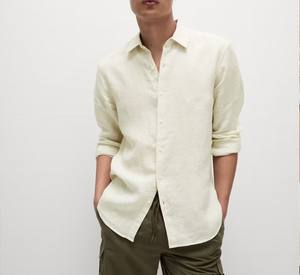 Camisa de hombre con botones, nueva moda, precio económico OEM, súper calidad, logotipo/colores personalizados, camisa con botones de última tendencia, ligera. - Product Image 3