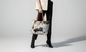 Sac fourre-tout en cuir véritable à poils, style vintage, usage quotidien, sac à bandoulière tendance pour femme, fermeture éclair, couleur unie, shopping LHTB-0116 - Product Image 6