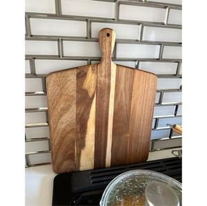 Planche à découper rectangulaire, utilisations multiples en cuisine, plateau de service, design multifonctionnel, bloc de découpe en bois épais et durable, prix abordable - Product Image 6