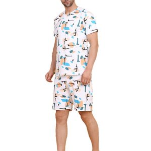 ชุดเสื้อยืดและกางเกงขาสั้นผู้ชาย OEM ชุดลำลองฤดูร้อนสำหรับผู้ชาย ชุดเสื้อและกางเกงขาสั้นโพลีเอสเตอร์แบบซับลิเมชั่น - Product Image 4