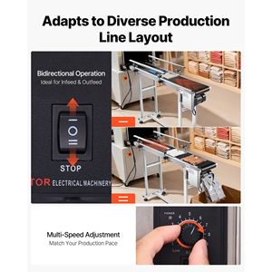 Nastro Trasportatore Motorizzato in Acciaio Inossidabile Resistente 47 x 7,8 Pollici, Tavolo Trasportatore da 7,8 Pollici per Applicazioni di Codifica a Getto d'Inchiostro - Product Image 4