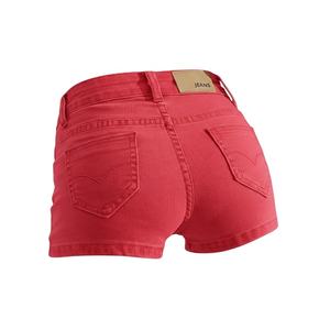 Short en jean tissé à coupe droite avec découpes, effet délavé - Product Image 1