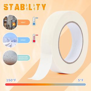 ホワイトクレープペーパーマスキングテープ-壁/窓装飾用耐熱性、残留物なしペインターテープ5cm x 50m感圧 - Product Image 4