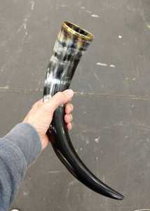 Chope à bière en corne polie sculptée style Viking naturel, motif bœuf/bufflonne, jetable, style vintage, pour mariages/fêtes en Inde - Product Image 2