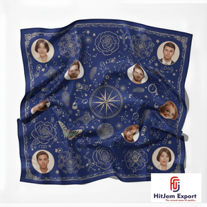 Collection en gros de foulards personnalisés de qualité supérieure, imprimés, effet soie, hijab tendance, châle carré pour le cou - Product Image 2