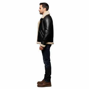 Chaqueta de cuero de oveja genuina personalizada de alta calidad, diseño clásico, ligera y de moda para hombre. - Product Image 2