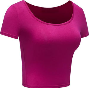 T-shirts unis à col en V pour femmes, grande taille, haute qualité, prix FOB de gros, personnalisables avec logo, vente en gros - Product Image 4