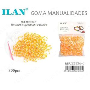 Goma para Manualidades, 300 Piezas, Naranjas Fluorescentes, Blanco, Ref221366 - Product Image 1