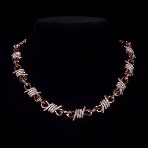 Custom Iced Out Barbed <b>Wire</b> Link Chain Solid 925 Silver 10K 14K Gold Moissanite Diamond Tester Hip Hop Infinity Necklace Factory - Product Image 1