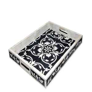 Plateau de service rectangulaire en résine au design fabuleux, assiettes à poignée, écologique, compatible lave-vaisselle, pour mariage et décoration intérieure - Product Image 3