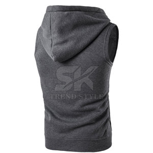 เสื้อฮู้ดดี้แขนกุดผู้ชายแบบใหม่ล่าสุด สไตล์ซิป  บริการ OEM เสื้อฮู้ดดี้ซิปเต็มตัวผู้ชาย - Product Image 2