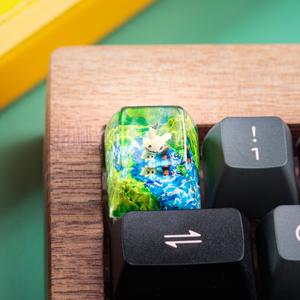 Teclas Artesanales Bosque Místico, Teclas Artesanales Personalizadas, Teclas Anime Lindas, Teclas Verdes, Juego de Teclas, Teclas de Madera - Product Image 1