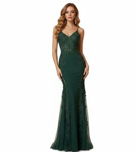 Vestido de Sirena Moderno Color Rosa Radiante |   Vestido de Noche de Tul Transparente con Apliques de Encaje de Lujo |   Elegante vestido de fiesta formal hasta el suelo - Product Image 4