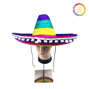 หมวกสานทรงโซมเบรโรเม็กซิกันทำมือ ปีกกว้าง สำหรับงานเทศกาล งานปาร์ตี้ ชุดแฟนซี จำหน่ายส่งออกจำนวนมาก - Product Image 5