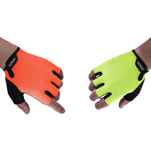 Gants de cyclisme d'été en cuir écologique respirant, demi-doigts, paume antidérapante, lavables, unisexes, couleurs personnalisables - Product Image 1