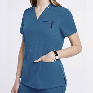 Uniforme médical confortable de gommages infirmiers hospitaliers de qualité supérieure avec ensembles de gommage en polyester spandex de qualité supérieure avec logo personnalisé - Product Image 3