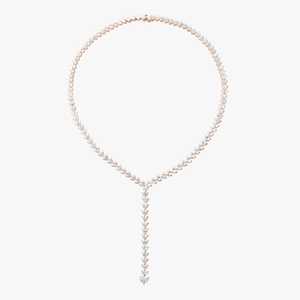 Colliers Tennis Lariat Y en or massif 14 carats avec diamants de laboratoire taille cœur certifiés IGI 29 carats – Bijoux de déclaration raffinés pour mariée et femme - Product Image 5