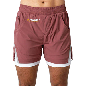 Unisex Nylon Spandex Compression Shorts Elastic Waist Hidden Pocket Custom Logo Solid Quick Dry Lightweight Breathable <b>Knee</b> <b>High</b> - Product Image 1