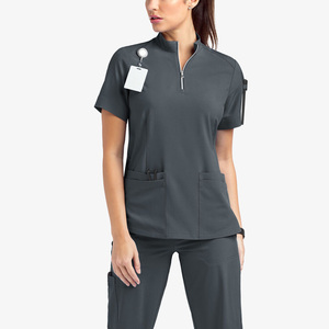 Chemises de travail médicales personnalisées pour hôpitaux, en tricot respirant, à manches courtes - Product Image 1
