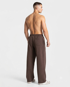 Ensemble de survêtement surdimensionné personnalisé pour homme, couleur espresso, avec détails contrastants, en molleton de coton de qualité supérieure, comprenant un sweat à capuche et un pantalon de survêtement à jambes larges, OEM - Product Image 5